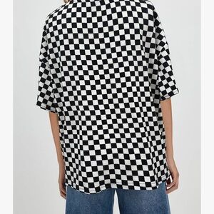 Checkered oversized Black and White Women's Top